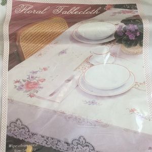New, unopened Needlepoint tablecloth Floral Lace
